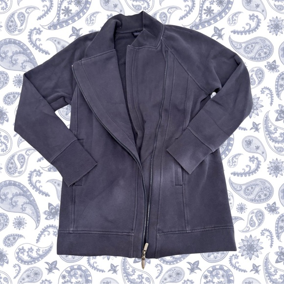 Lululemon Navy Blue Jacket Asymmetrical Zipper Medium - Picture 2 of 6